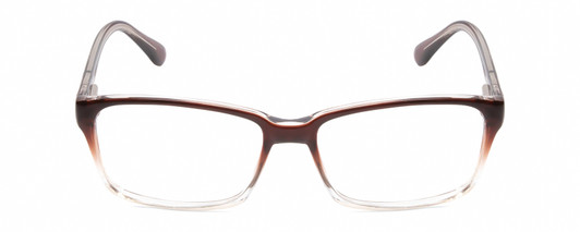 Front View of Gotham Premium Flex 42 Men Square Designer Reading Glasses in Brown Crystal 56mm