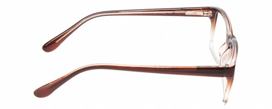 Side View of Gotham Premium Flex 42 Designer Blue Light Blocking Eyeglasses in Brown Crystal Fade Mens Square Full Rim Acetate 56 mm