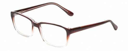 Profile View of Gotham Premium Flex 42 Designer Progressive Lens Blue Light Blocking Eyeglasses in Brown Crystal Fade Mens Square Full Rim Acetate 56 mm