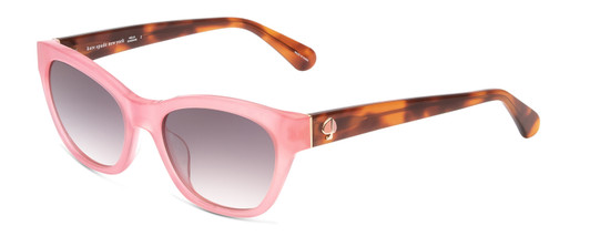 Profile View of Kate Spade Jerri/S Women Cat Eye Sunglasses Pink Crystal Gold Tortoise/Grey 50mm