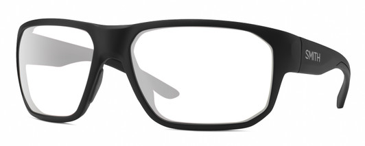 Profile View of Smith Optics Arvo Designer Reading Eye Glasses in Matte Black Mens Rectangle Full Rim Acetate 61 mm