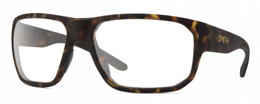 Profile View of Smith Optics Arvo Designer Reading Eye Glasses in Matte Dark Tortoise Havana Brown Gold Mens Rectangle Full Rim Acetate 61 mm