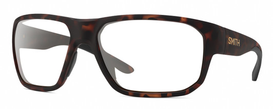Profile View of Smith Optics Arvo Designer Reading Eye Glasses in Matte Tortoise Havana Brown Gold Mens Rectangle Full Rim Acetate 61 mm