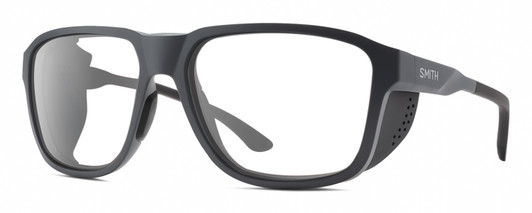 Profile View of Smith Optics Embark Designer Reading Eye Glasses in Matte Slate Grey Unisex Wrap Full Rim Acetate 58 mm