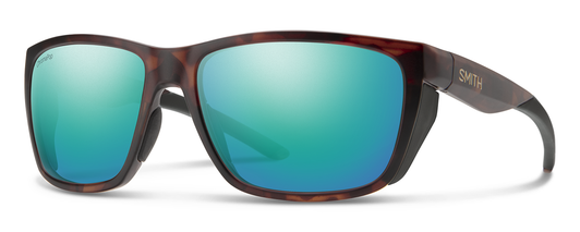 Profile View of Smith Longfin Sunglass Tortoise/Photochromic CP Polarized Blue Green Mirror 59mm