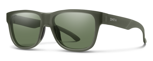 Profile View of Smith Lowdown Slim 2 Unisex Sunglass Moss Crystal/PC CP Polarized Gray Geen 53mm