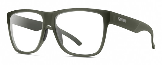 Profile View of Smith Optics Lowdown XL 2 Designer Single Vision Prescription Rx Eyeglasses in Matte Moss Crystal Green Unisex Classic Full Rim Acetate 60 mm