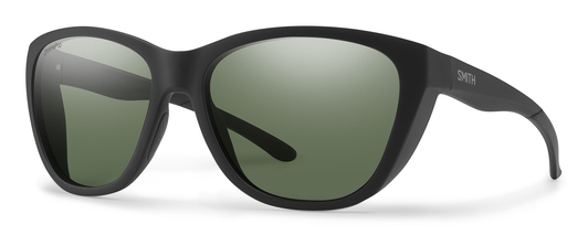 Profile View of Smith Shoal Unisex Sunglasses in Black/Photochromic CP Polarized Gray Green 58mm