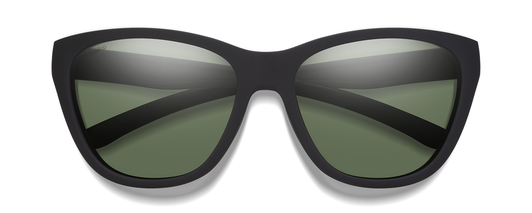 Front View of Smith Shoal Unisex Sunglasses in Black/Photochromic CP Polarized Gray Green 58mm