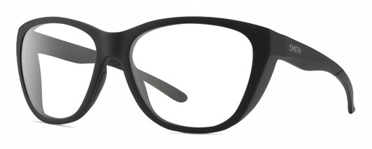 Profile View of Smith Optics Shoal Designer Reading Eye Glasses in Matte Black Unisex Oval Full Rim Acetate 58 mm