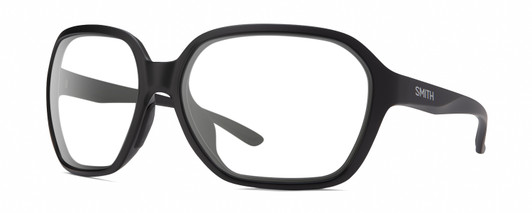 Profile View of Smith Optics Whitney Designer Reading Eye Glasses in Matte Black Ladies Oversized Full Rim Acetate 61 mm