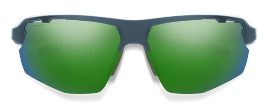 Front View of Smith Resolve Unisex Sunglass Blue Grey/Photochromic ChromaPop Green Mirror 70mm