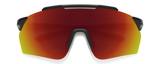 Front View of Smith Ruckus Pivlock Unisex Sunglasses in Black/Photochromic CP Red Mirror 99 mm