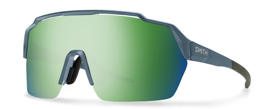 Profile View of Smith Shift Split MAG Unisex Sunglass Blue Grey/PC ChromaPop Green Mirror 139 mm