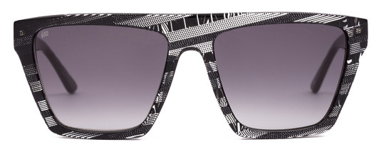 Front View of SITO SHADES BENDER Women's Sunglasses in Matrix Black White/Shadow Gradient 54mm