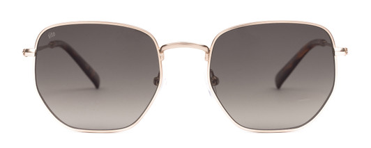 Front View of SITO SHADES ETERNAL Unisex Designer Sunglass in Gold Tortoise Tips/Horizon 52 mm
