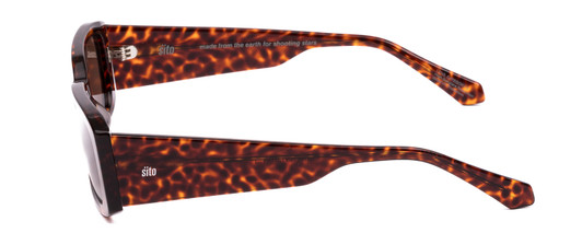 Side View of SITO SHADES INNER VISION Women's Designer Sunglasses in Amber Cheetah/Brown 56mm