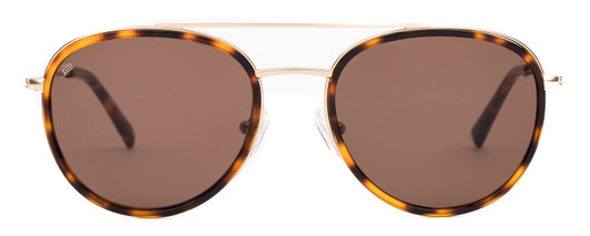 Front View of SITO SHADES KITSCH Women's Aviator Sunglasses in Tortoise Havana Gold/Brown 55mm