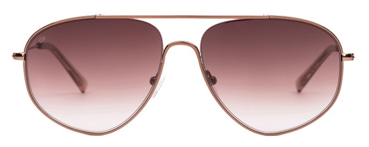 Front View of SITO SHADES LO PAN Womens Aviator Sunglasses in Rose Gold/Rosewood Gradient 58mm