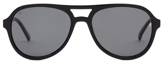 Front View of SITO SHADES NIGHTFEVER Unisex Aviator Full Rim Sunglass in Black/Iron Gray 58 mm