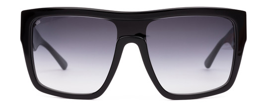 Front View of SITO SHADES ONYX Women's Designer Sunglasses in Black Gray/Shadow Gradient 132mm