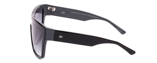 Side View of SITO SHADES ONYX Women's Designer Sunglasses in Black Gray/Shadow Gradient 132mm