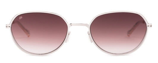 Front View of SITO SHADES ORBITAL Unisex Aviator Sunglasses in Silver & Rosewood Gradient 55mm