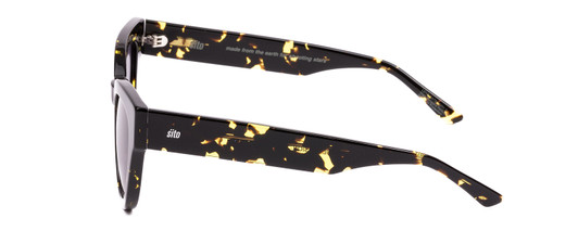 Side View of SITO SHADES SOUL FUSION Women's Sunglasses in Black Yellow/Horizon Gradient 51mm