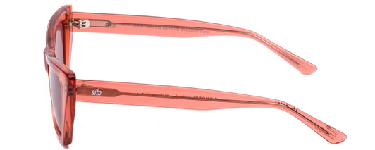 Side View of SITO SHADES WONDERLAND Cat Eye Sunglasses Watermelon Pink Crystal/Rosewood 54 mm