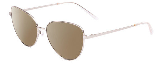 Profile View of SITO SHADES CANDI Designer Polarized Sunglasses with Custom Cut Amber Brown Lenses in Silver Unisex Pilot Full Rim Metal 59 mm