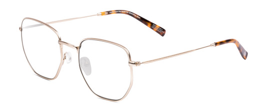 Profile View of SITO SHADES ETERNAL Designer Blue Light Blocking Eyeglasses in Gold Tortoise Tips Unisex Square Full Rim Metal 52 mm
