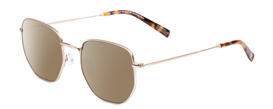 Profile View of SITO SHADES ETERNAL Designer Polarized Sunglasses with Custom Cut Amber Brown Lenses in Gold Tortoise Tips Unisex Square Full Rim Metal 52 mm