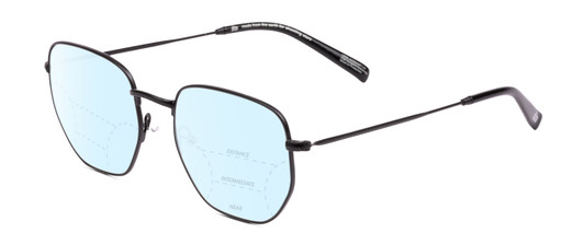 Profile View of SITO SHADES ETERNAL Designer Progressive Lens Blue Light Blocking Eyeglasses in Matte Black Unisex Square Full Rim Metal 52 mm