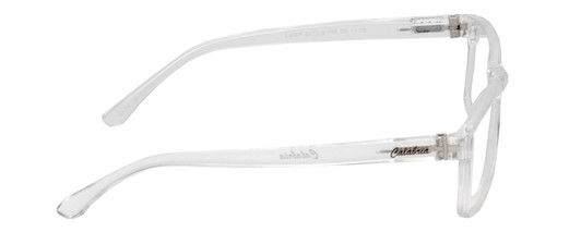Side View of Calabria L2007-C3 Designer Blue Light Blocking Eyeglasses in Crystal Clear Unisex Square Full Rim Acetate 54 mm