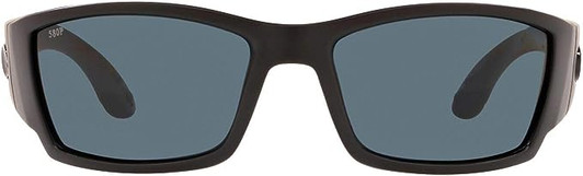 Front View of Costa Del Mar Men Corbina Polarized Rectangle Sunglasses Blackout/Grey 580P 62mm
