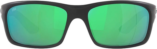 Front View of Costa Del Mar Men's Jose Pro Polarized Sunglasses Black/Green Mirrored 580G 62mm