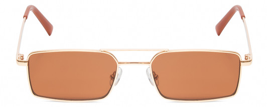 Front View of Kendall+Kylie KK4076CE MARLO Womens Designer Sunglasses Gold/Aurburn Brown 34 mm