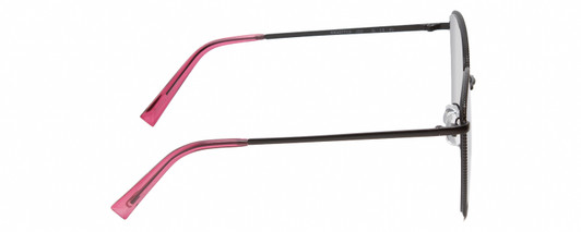 Side View of Kendall+Kylie RILEY Womens Butterfly Sunglasses Black Crystal/Purple Mirror 58mm