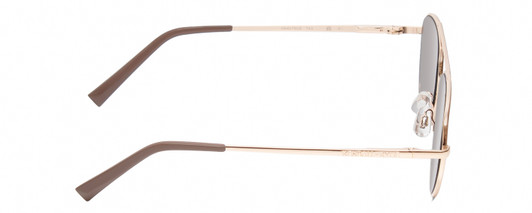 Side View of Kendall+Kylie KK4079CE LARA Women Aviator Designer Sunglass Gold Nude/Brown 56mm