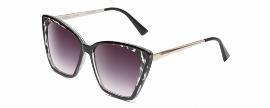 Profile View of Kendall+Kylie KK5126 CHARLOTTE Cat Eye Sunglasses Black Crystal Silver/Grey 54mm