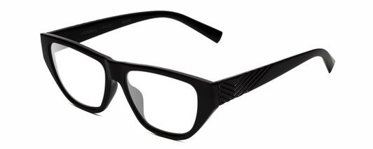 Profile View of Kendall+Kylie KK5131CE BLAKE Designer Blue Light Blocking Eyeglasses in Shiny Black Ladies Rectangular Full Rim Acetate 54 mm