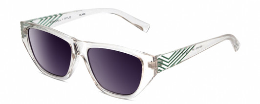 Profile View of Kendall+Kylie KK5131CE BLAKE Women's Sunglasses in Clear Crystal Teal/Grey 54 mm