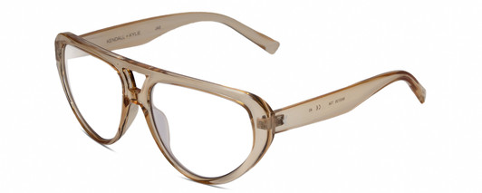 Profile View of Kendall+Kylie KK5135CE JAE Designer Progressive Lens Blue Light Blocking Eyeglasses in Golden Wheat Beige Crystal Ladies Oval Full Rim Acetate 56 mm