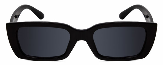 Front View of Kendall+Kylie KK5137CE GEMMA Women Rectangle Designer Sunglasses Black/Grey 51mm