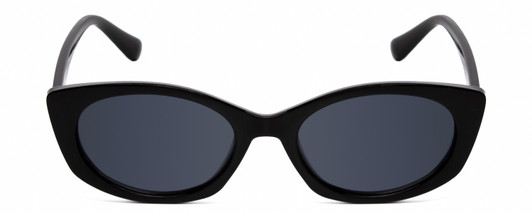 Front View of Kendall+Kylie KK5140CE KAIA Women's Oval Designer Sunglasses in Black/Grey 51 mm