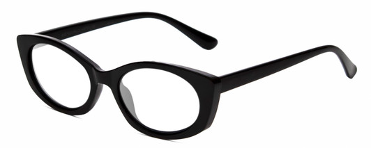 Profile View of Kendall+Kylie KK5140CE KAIA Designer Blue Light Blocking Eyeglasses in Shiny Black Ladies Oval Full Rim Acetate 51 mm