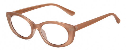 Profile View of Kendall+Kylie KK5140CE KAIA Designer Blue Light Blocking Eyeglasses in Matte Blush Pink Ladies Oval Full Rim Acetate 51 mm