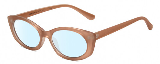 Profile View of Kendall+Kylie KK5140CE KAIA Designer Blue Light Blocking Eyeglasses in Matte Blush Pink Ladies Oval Full Rim Acetate 51 mm