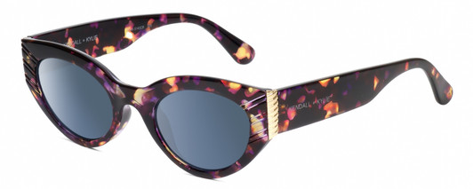 Profile View of Kendall+Kylie ALEXANDRA Cateye Sunglasses Violet Tortoise Crystal/Grey Blue 49mm