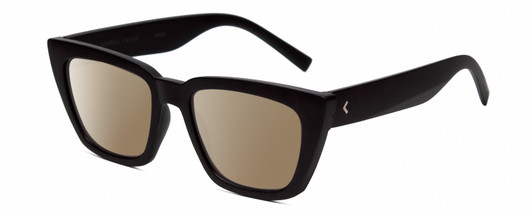 Profile View of Kendall+Kylie KK5145CE SADIE Designer Polarized Sunglasses with Custom Cut Amber Brown Lenses in Matte Black Ladies Square Full Rim Acetate 50 mm